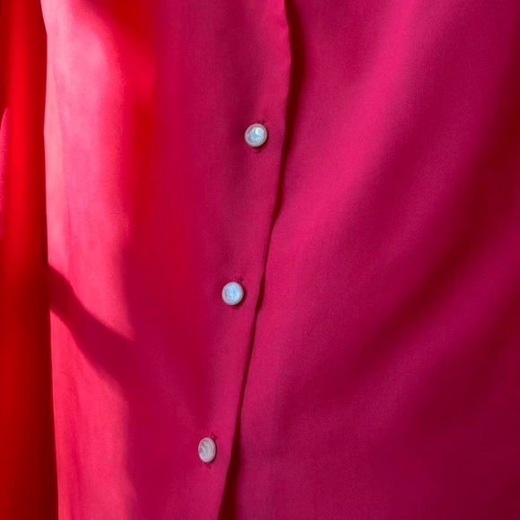 Vintage Bright Pink Button Up Blouse - Picture 4 of 4